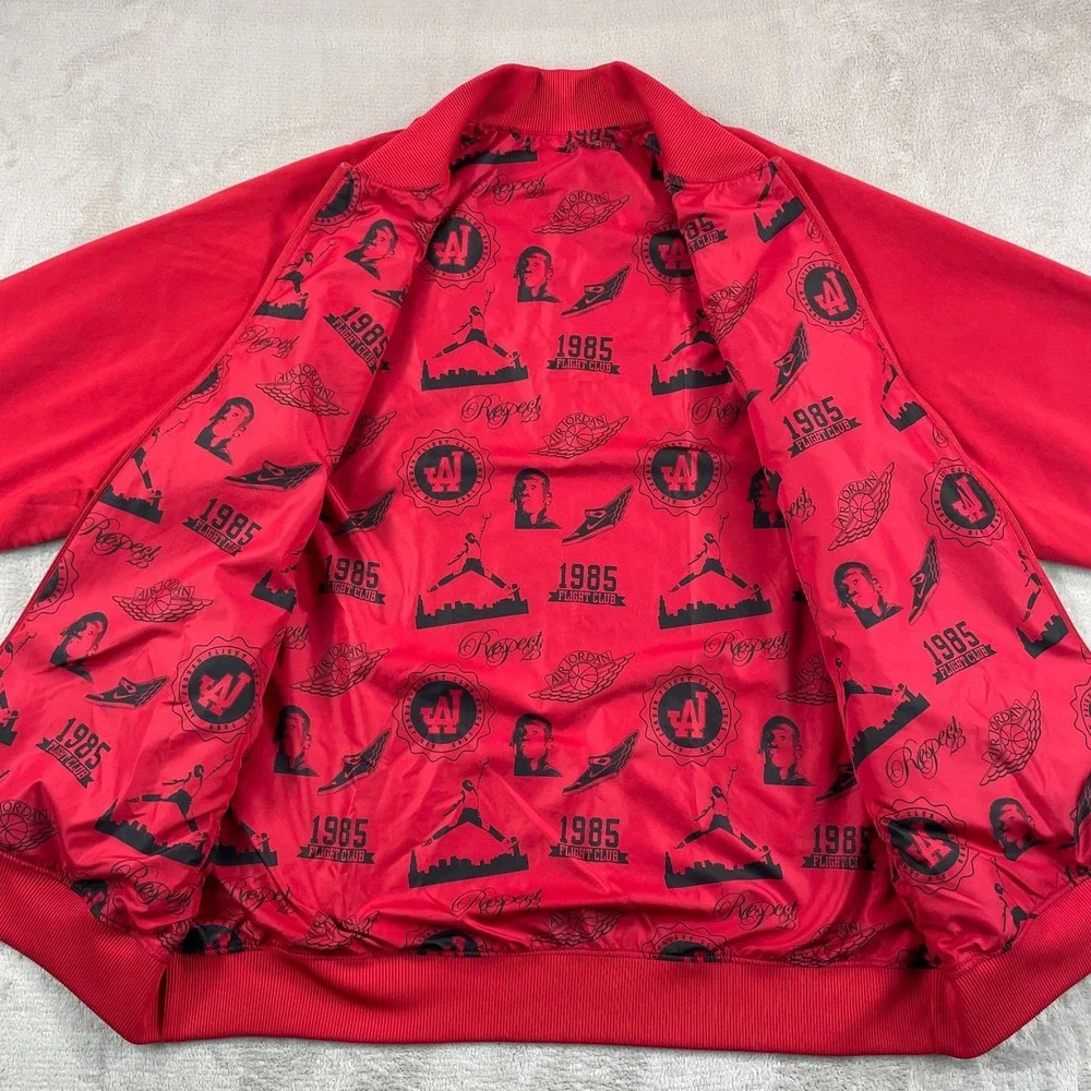 Nike Air Jordan 1985 Flight Club All Over Print Reversible Jacket Men XL Red AOP